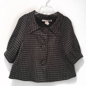 Necessary Object Gray Black Houndstooth Button Jacket XS